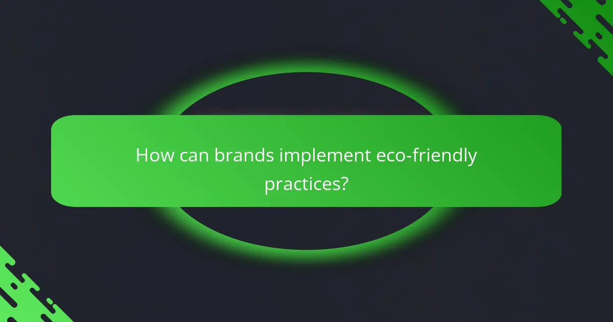 How can brands implement eco-friendly practices?