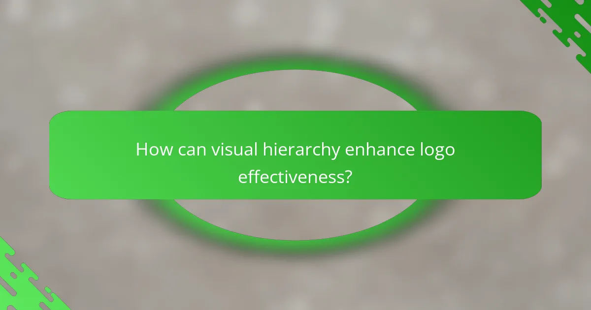 How can visual hierarchy enhance logo effectiveness?