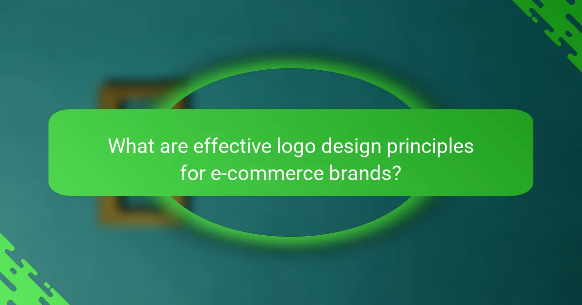 What are effective logo design principles for e-commerce brands?