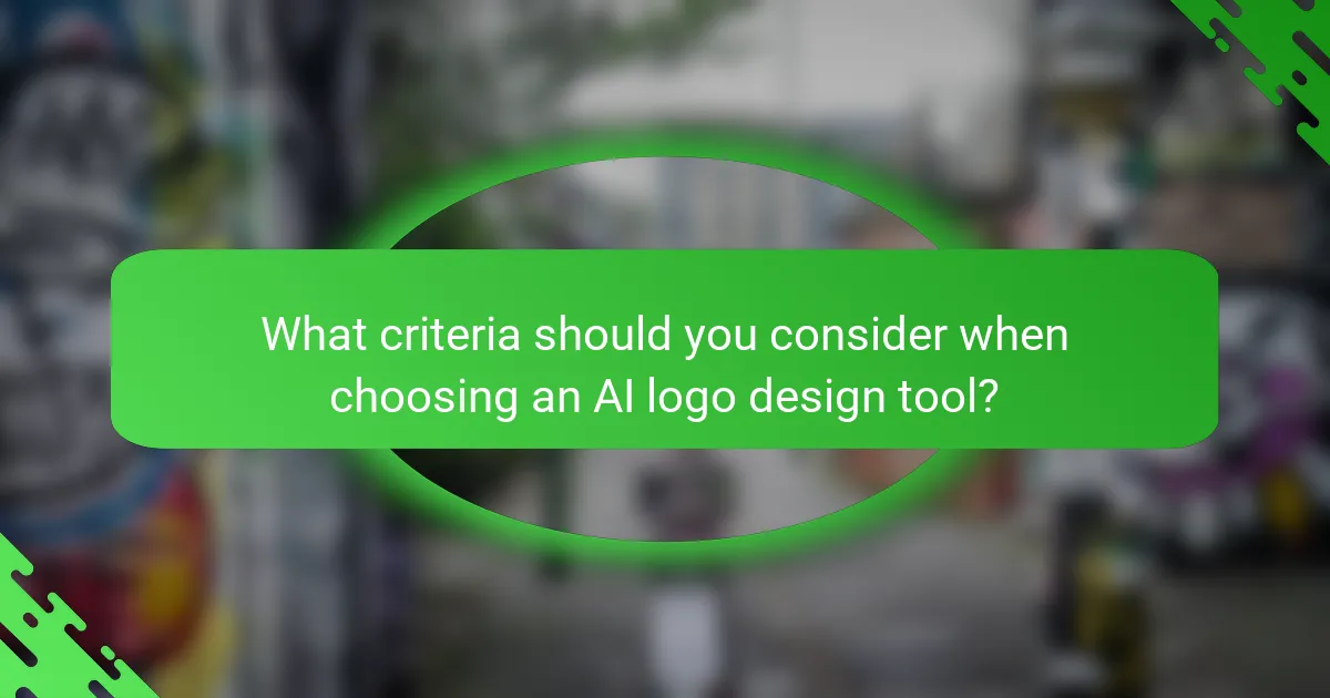 What criteria should you consider when choosing an AI logo design tool?