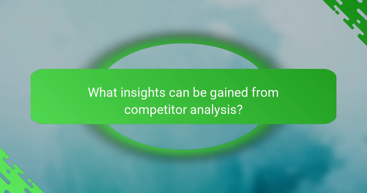 What insights can be gained from competitor analysis?